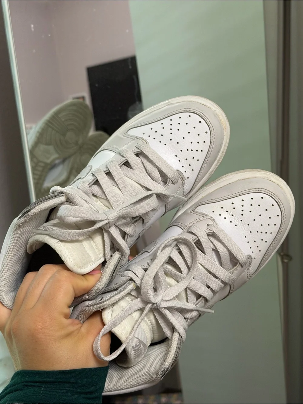 Nike Kids White and Light Gray High-Top Sneakers